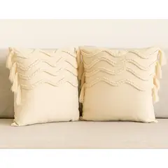 NOSSARENA - Set x 2 Cojines Olas 45x45cm Color beige