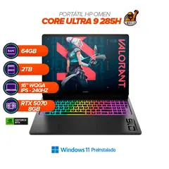 HP - Portátil Gamer OMEN 16" 240Hz / Core Ultra 9 285H / RTX 5070 / RAM 64GB / SSD 2TB