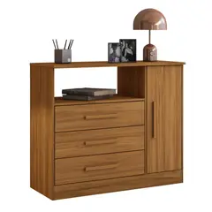 MULTIMUEBLES - COMODA 3 CAJONES ARMARIO NOGAL 75X90X36