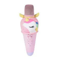 GENERICO - Micrófono Portátil Bluetooth Diseño Unicornio Para karaoke Luz Led