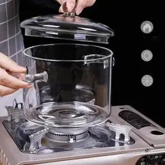 GENERICO - Olla Vidrio de borosilicato Resistente al Calor