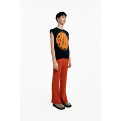 MAGLIONE - Chaleco Circulo Rayado Cuello Redondo con sisa
