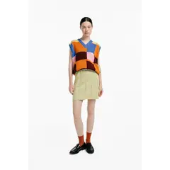 MAGLIONE - Chaleco Mosaico Cuello V con sisa