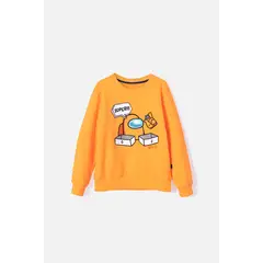 AMONG US - Buzo de cuello redondo naranja para teen niño