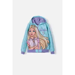 MATTEL - Chaqueta de Barbie con capucha menta y morada para niña