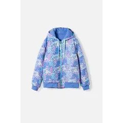 MIC - Chaqueta de con cierre y capucha azul para niña