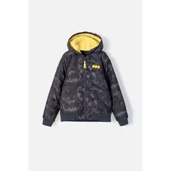 DC COMICS - Chaqueta de Batman con cierre y chompa gris para niño