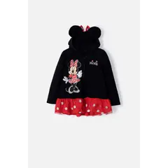 DISNEY - Buzo de Minnie Mouse negro con bolero para niña 2T a 5T