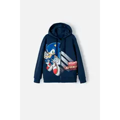 SONIC - Buzo de con cierre azul para niño