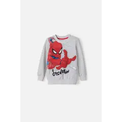 MARVEL - Buzo de Spider-man cerrado gris para niño 2T a 5T