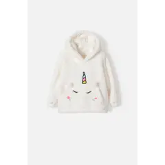 LITTLEMIC - Buzo cerrado marfil para niña 2T a 5T
