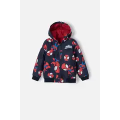 MARVEL - Chaqueta de Spidey and his amazing friends roja y azul de diseño abierto para niño 2T a 5T