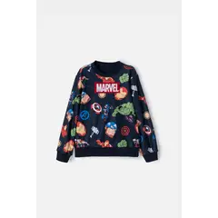 MARVEL - Buzo de cerrado azul oscuro para niño