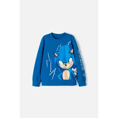 SONIC - Buzo de azul de diseño cerrado para niño