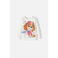 NICKELODEON - Buzo de Paw patrol cerrado marfil para niña 2T a 5T