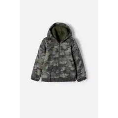 LITTLEMIC - Chaqueta con cierre verde militar niño 2T a 5T