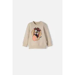 WARNER BROS - Buzo de los Looney Tunes caqui estampado en frente para bebé niño