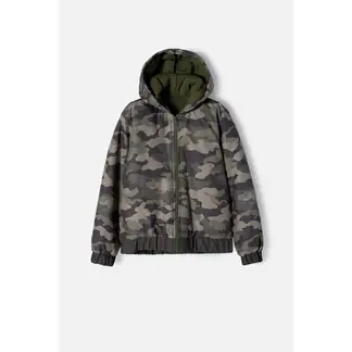 MIC - Chaqueta de con cierre verde militar para niño