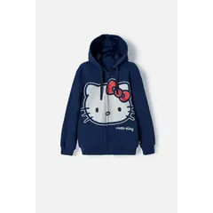 HELLO KITTY - Buzo de con cierre azul para niña