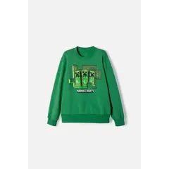 MINECRAFT - Buzo de verde de diseño cerrado para niño