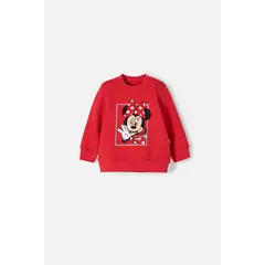 DISNEY - Buzo Minnie Mouse cerrado rojo para bebé niña