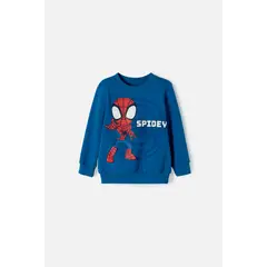 MARVEL - Buzo de Spider-man cerrado azul para niño 2T a 6T