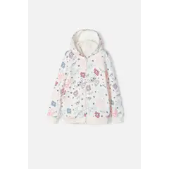 DISNEY - Chaqueta de Stitch marfil con capucha para niña