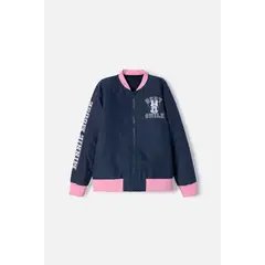 DISNEY - Chaqueta de Minnie Mouse azul con ajuste de cierre para niña