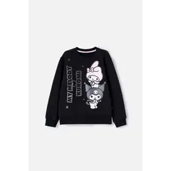 SANRIO - Buzo de My Melody & Kuromi negro de diseño cerrado para niña