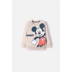 DISNEY - Buzo de Mickey Mouse caqui estampado en frente para niño 2T a 5T