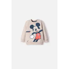 DISNEY - Buzo de Mickey Mouse caqui estampado en frente para bebé niño