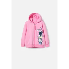 HELLO KITTY - Buzo de rosado con capucha para niña 2T a 5T