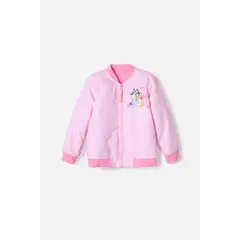 BLUEY - Chaqueta de rosada con cierre ajustable en frente para niña 2T a 6T