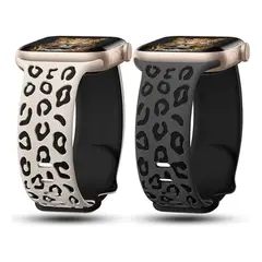 GENERICO - Correa Pulso Manilla Animal Print Apple Watch 38mm 40mm 41mm 32 mmHueso Negro