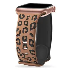 GENERICO - Correa Pulso Manilla Animal Print Apple Watch 38mm 40mm 41mm 32 mmCafe Negro