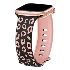 GENERICO - Correa Pulso Manilla Animal Print Apple Watch 38mm 40mm 41mm 32 mmNegroRosa