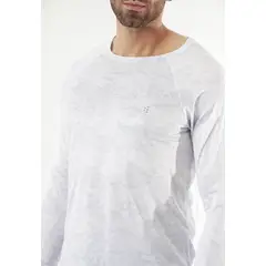 BELIFE - Camiseta deportiva manga larga blanca para hombre
