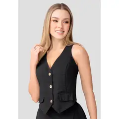MARKETING PERSONAL - Chaleco Mujer Negro Mp 111273