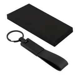 GENERICO - Llavero hombre en cuero y herraje metalico + estuche de regalo