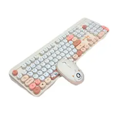 GENERICO - Combo Teclado Mouse Inalámbrico 24 g Silencioso Color Beige