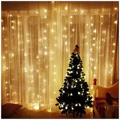 MULTIPLACE COLOMBIA - Cortina de Luces de navidad decorativas para interiores 600X200 CM