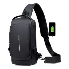 GENERICO - Bolsa Pecho Crossbody Usb Antirrobo Resistente Agua