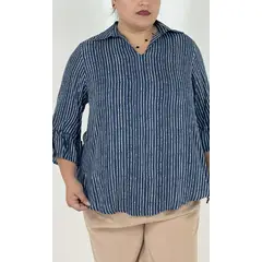 L Y H - Blusa Para Mujer Manga 34 Azul Marca L&H
