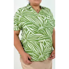 L Y H - Blusa Para Mujer Manga Corta Verde Marca L&H