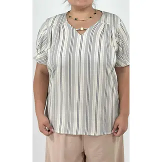 L Y H - Blusa Para Mujer Manga Corta Azul Marca L&H