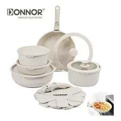 HOME - Set Juego de Ollas 17 Piezas Granito Marmol Antiadherente Donnor Beish