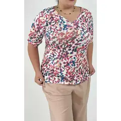 L Y H - Camiseta Para Mujer Manga Corta Fucsia Marca L&H