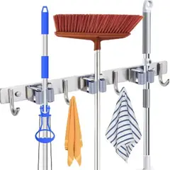 GENERICO - Soporte de Pared para Escobas y Traperos