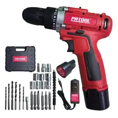 PROTOOL - Taladro Inalámbrico Atornillador De 18V Con Accesorios