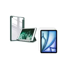 GENERICO - Forro Estuche Smart Case Clear Para iPad Air 5 2022 Verde + Vidrio